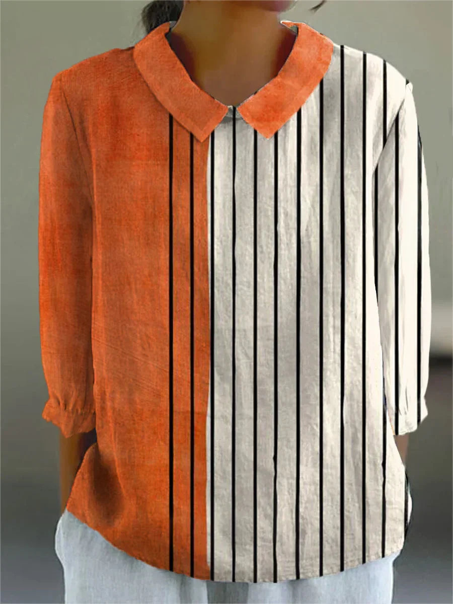 เสื้อเบลาส์สีสันสดใสสไตล์วินเทจ