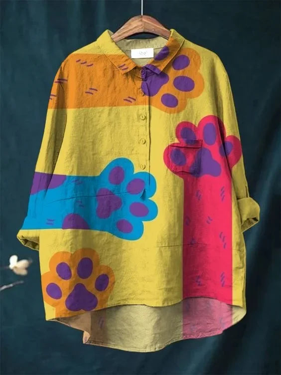เสื้อยืดศิลปะแมวเท้า