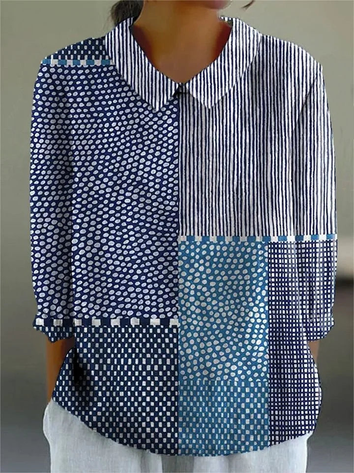 เสื้อเบลาส์สีสันสดใสสไตล์วินเทจ