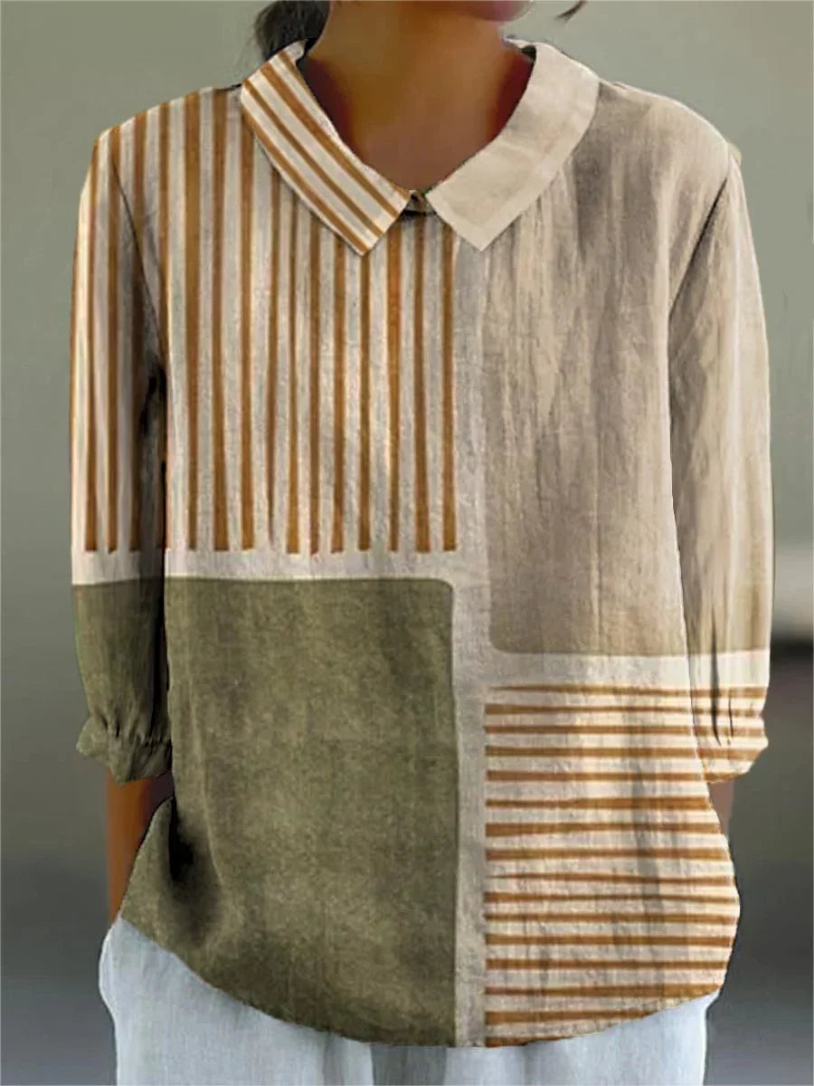 เสื้อเบลาส์สีสันสดใสสไตล์วินเทจ