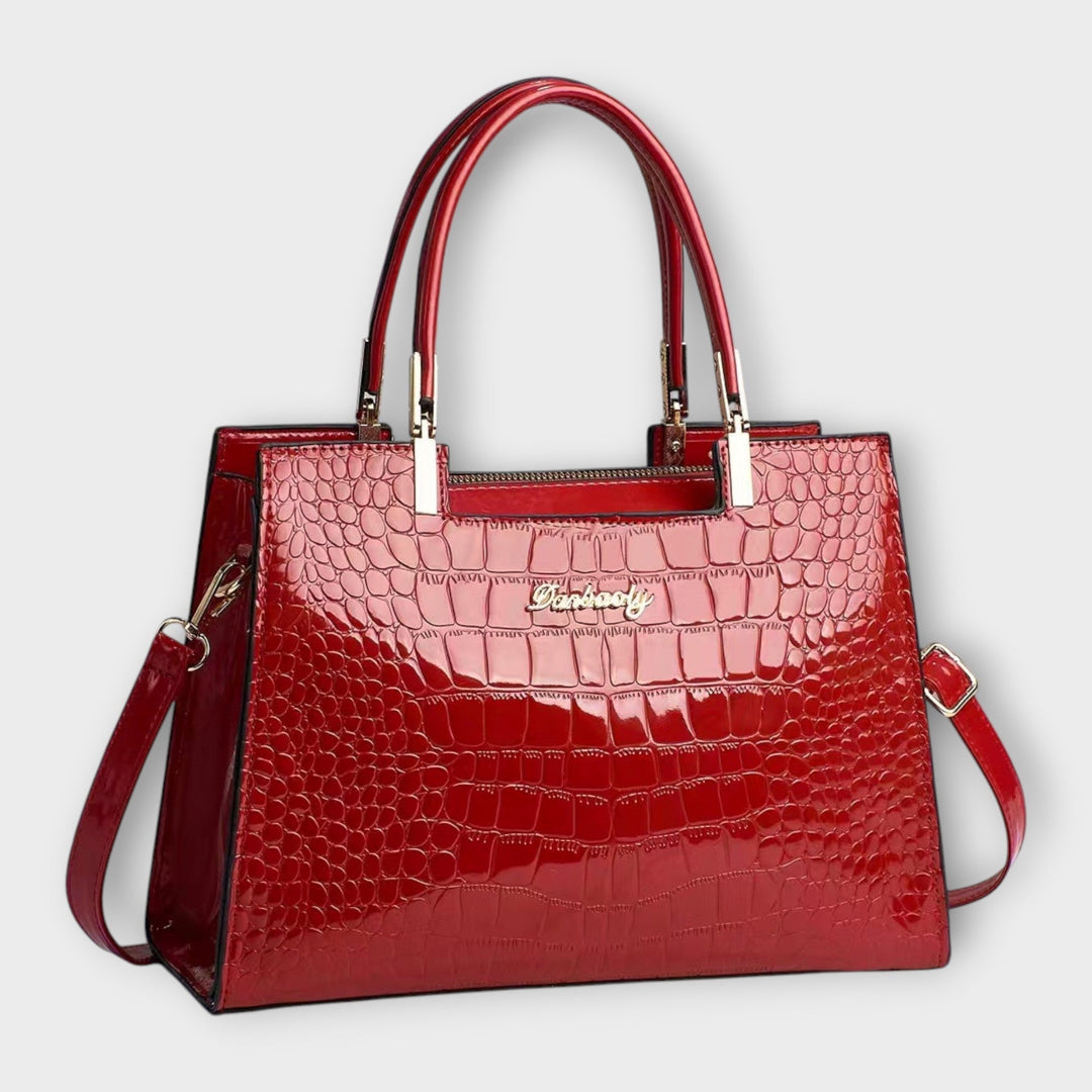 Lublanca - กระเป๋าถือแบบลายจระเข้เงา