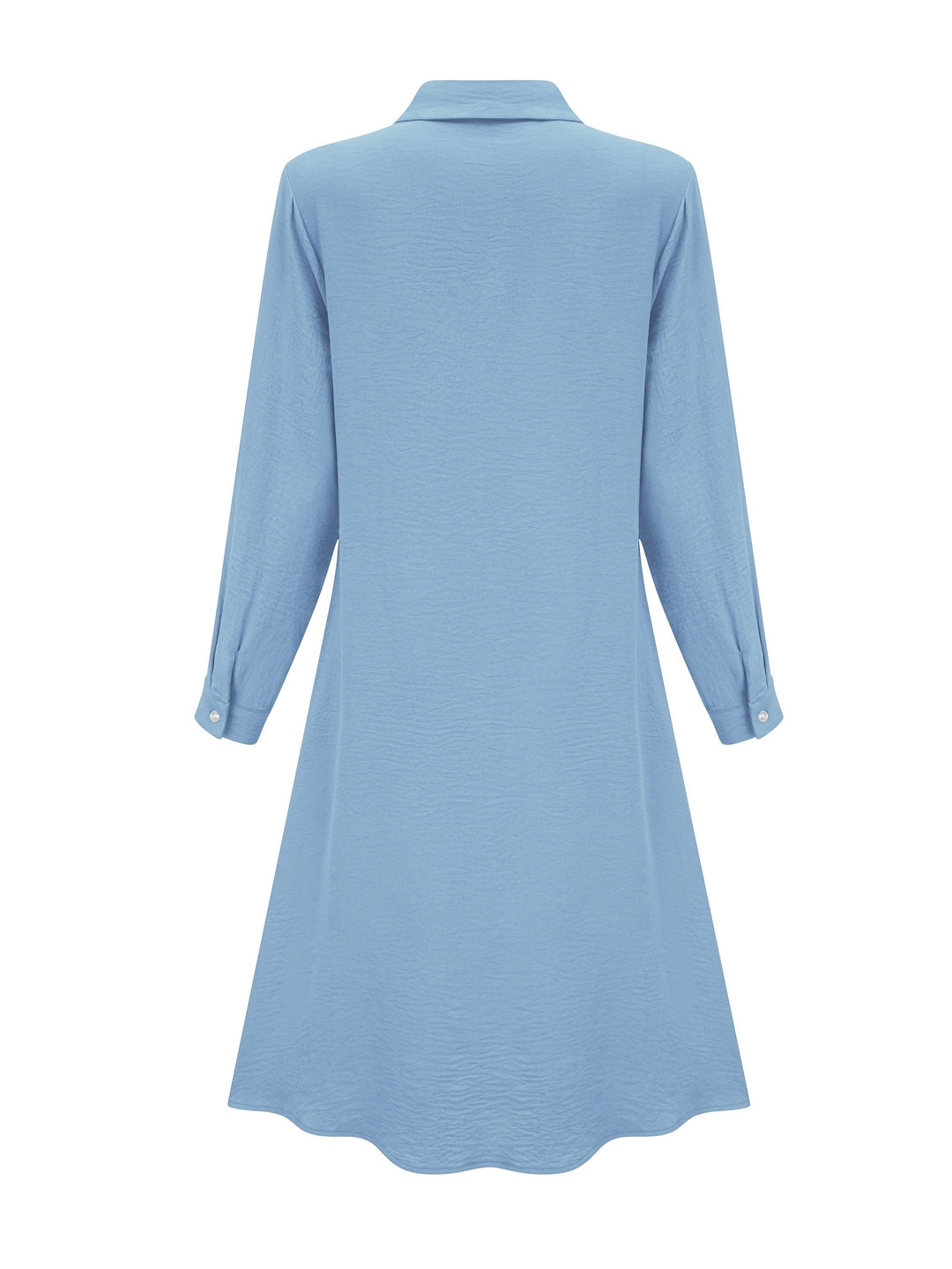 Paloma™-ชุดเดรสเชิ้ตแขนยาวสีพื้นหน้าแบบปุ่ม