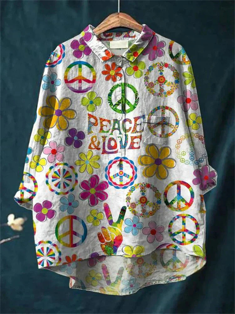 เสื้อยืดศิลปะฮิปปี้แห่งสันติภาพ