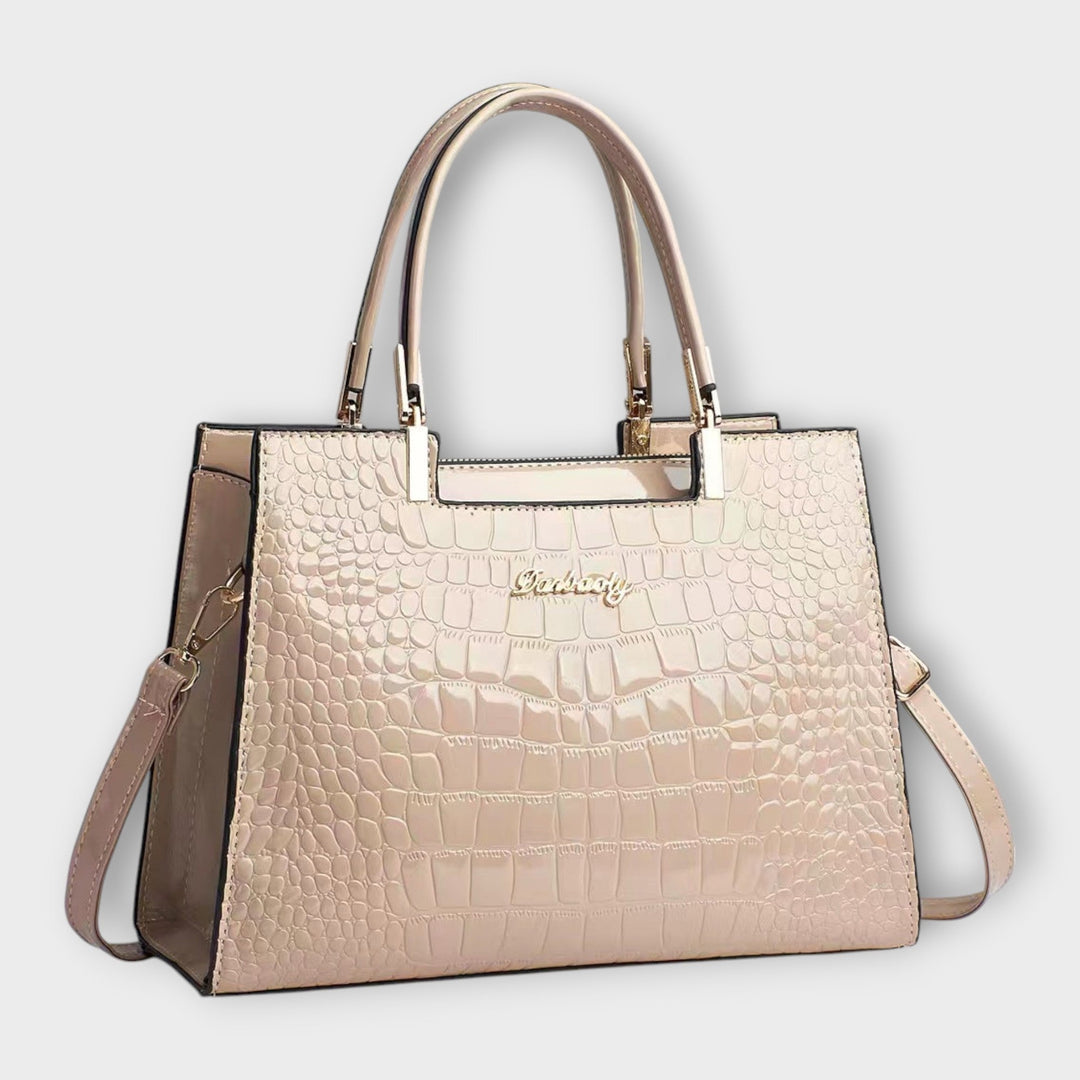 Lublanca - กระเป๋าถือแบบลายจระเข้เงา