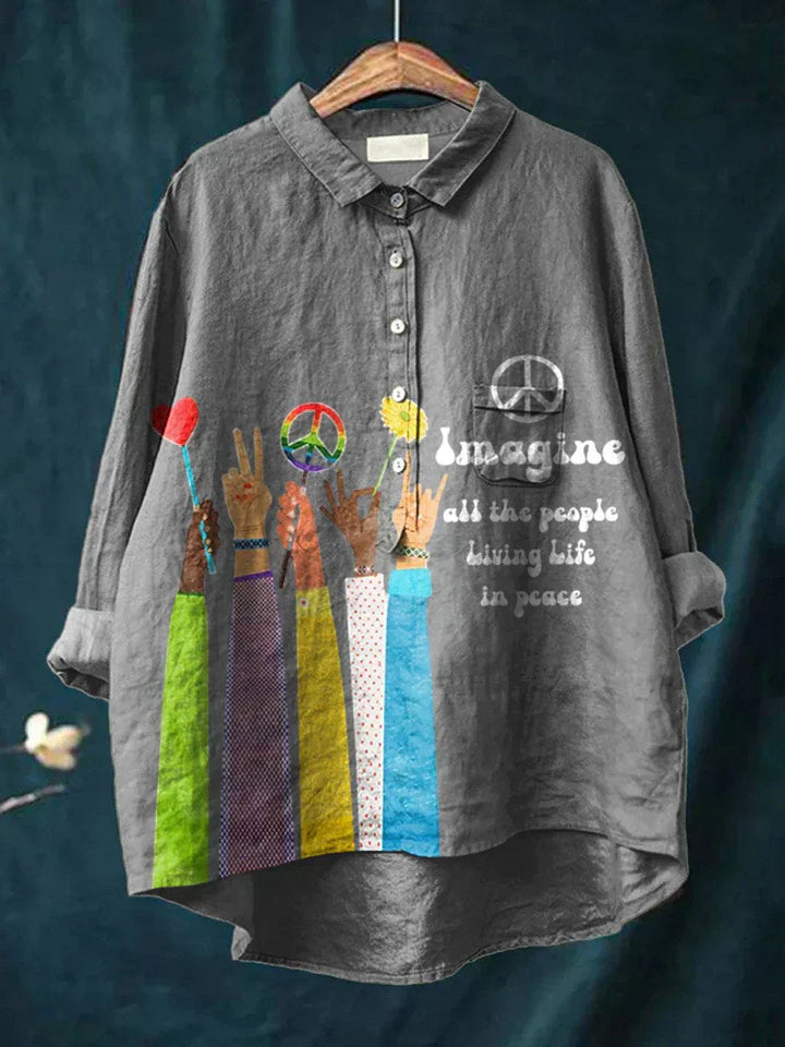 เสื้อยืดศิลปะฮิปปี้แห่งสันติภาพ
